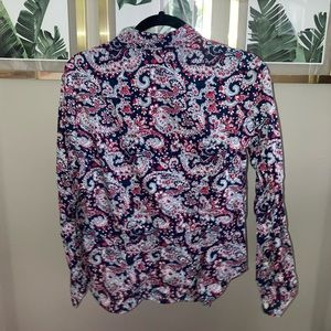 J. Crew size small navy and pink paisley button down